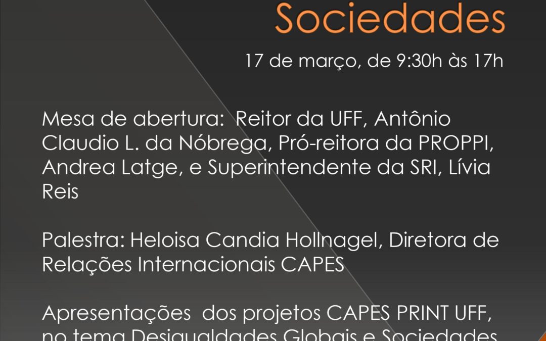 Workshop CAPES PrInt UFF – Desigualdades Globais e Sociais